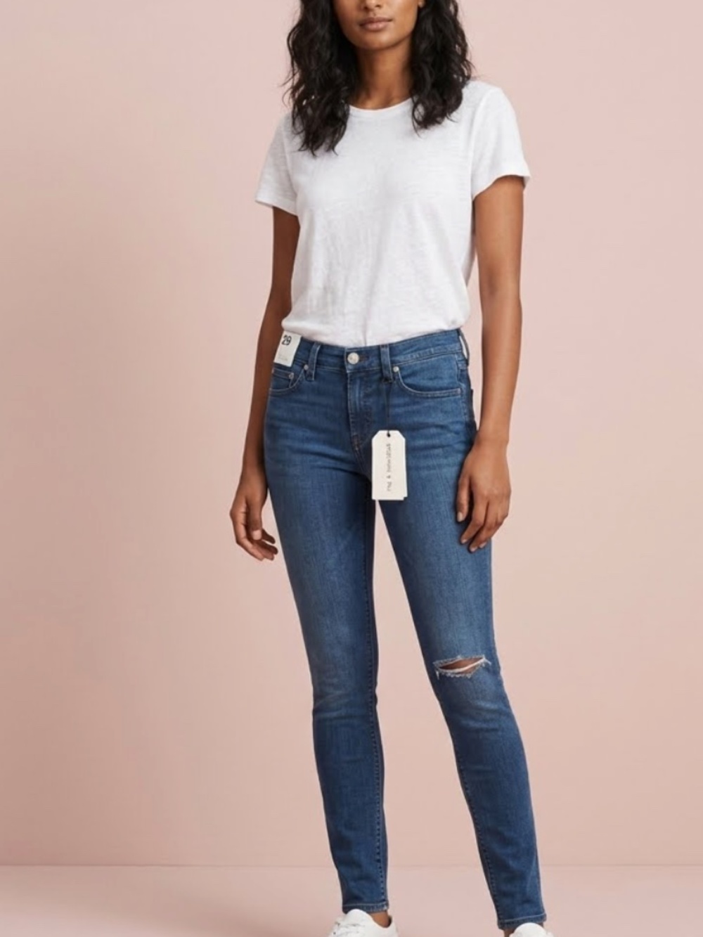 Rare! NWT! Rag & Bone Women's 29 Terra Blues Distressed Skinny Jeans size 29